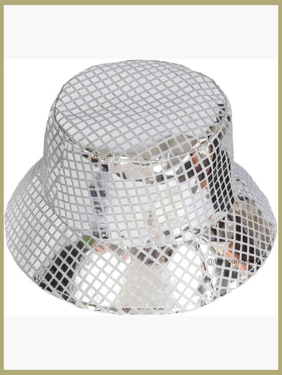 Metallic Bucket Hat Waterproof Holographic Fishing Hat Sun Cap